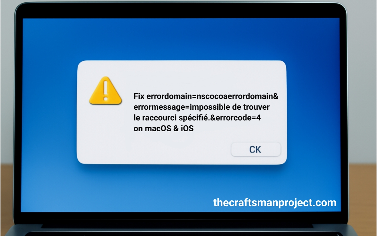 errordomain=nscocoaerrordomain&errormessage=impossible de trouver le raccourci spécifié.&errorcode=4